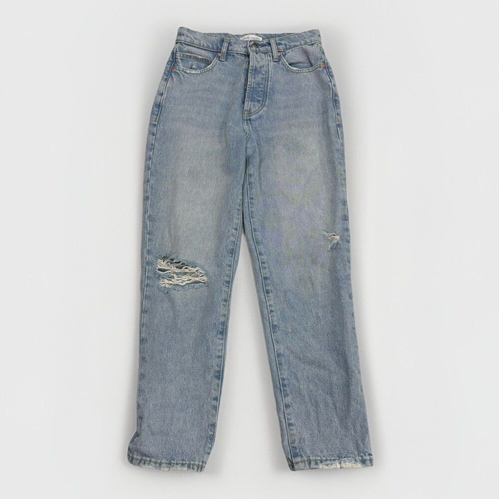 Betro Simone Jeans Womens Size 26 Distressed High Rise Mom Denim Light Wash